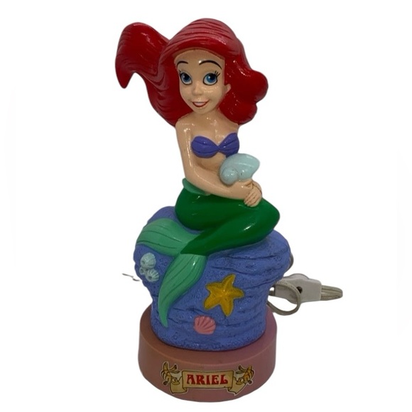 Vintage The Little Mermaid Night Light Lamp, Disney's Ariel Light Up Figure 9” - Picture 1 of 10
